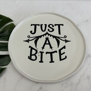 Threshold Target Halloween Just A Bite Platter Plate New Black Gray Vampire